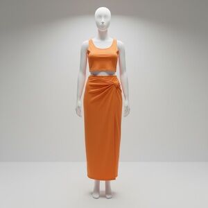 SHEIN Bold Orange Skirt Set